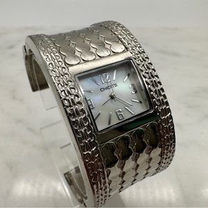 Chicos Wide Bangle Watch, Women’s, Mother of Pearl Dial, Silver Tone